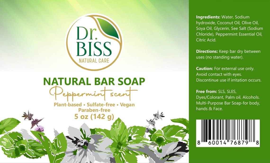 Dr. Biss Natural Soap (5 oz) - Peppermint