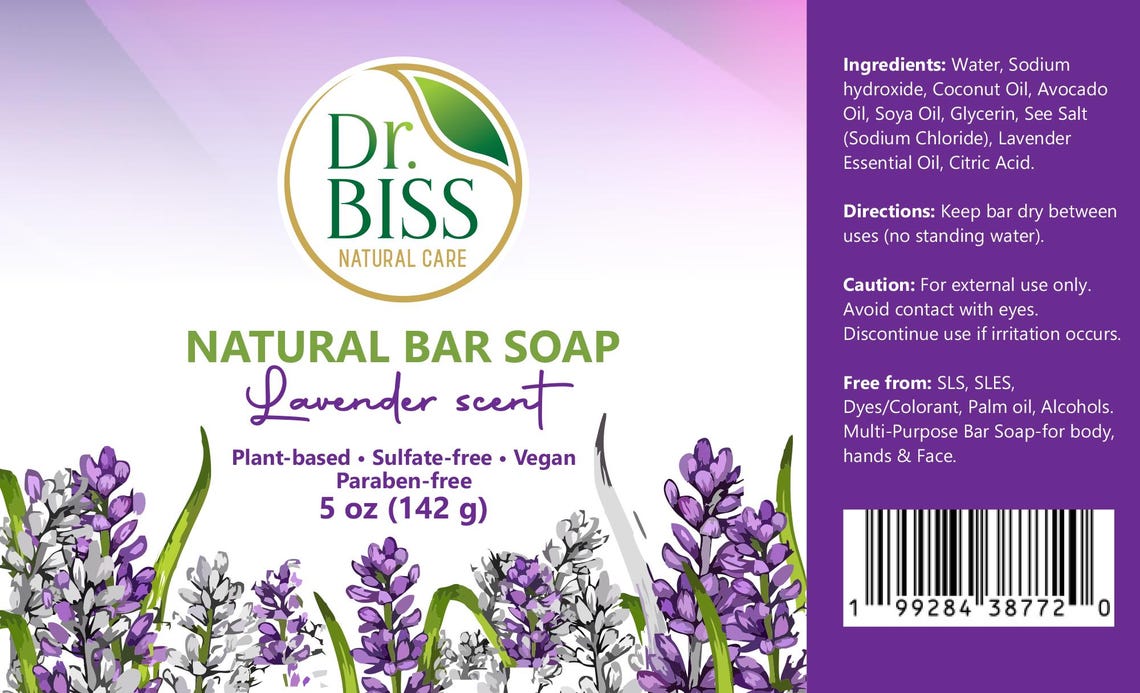Dr. Biss Natural Soap (5 oz) - Lavender