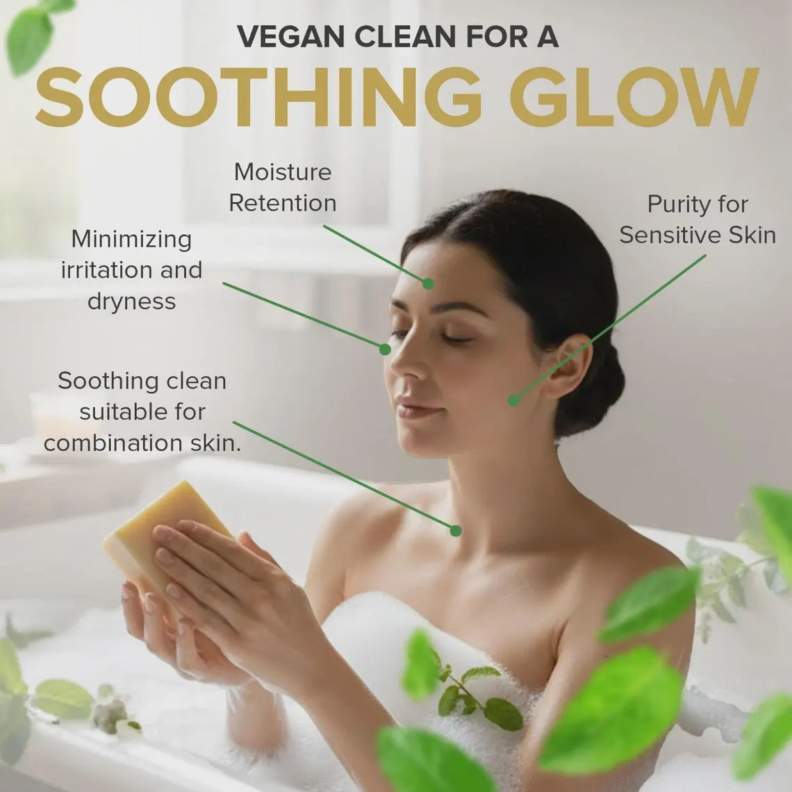 Woman using Dr. Biss peppermint skincare products for a soothing glow routine