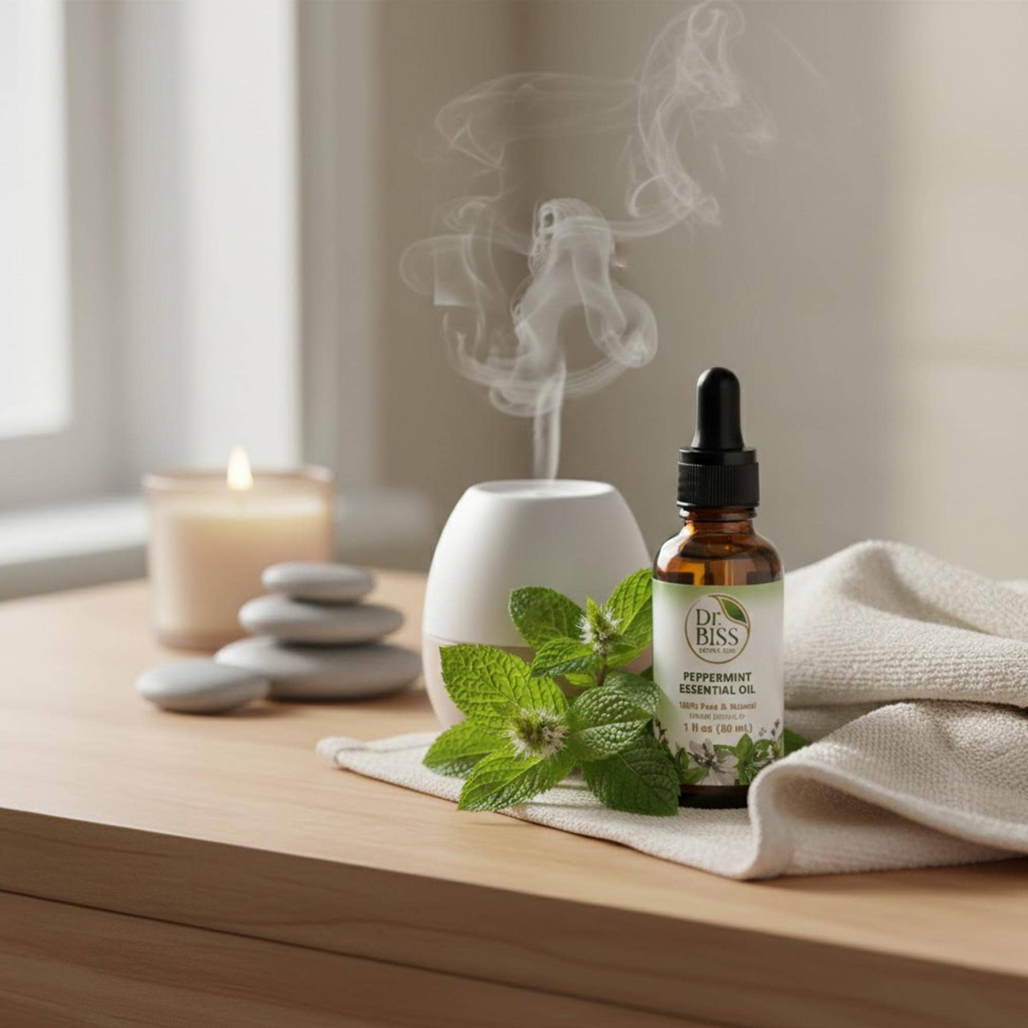 Peppermint Essential Oil – Pure Steam Distilled Peppermint Oil | Dr. Biss