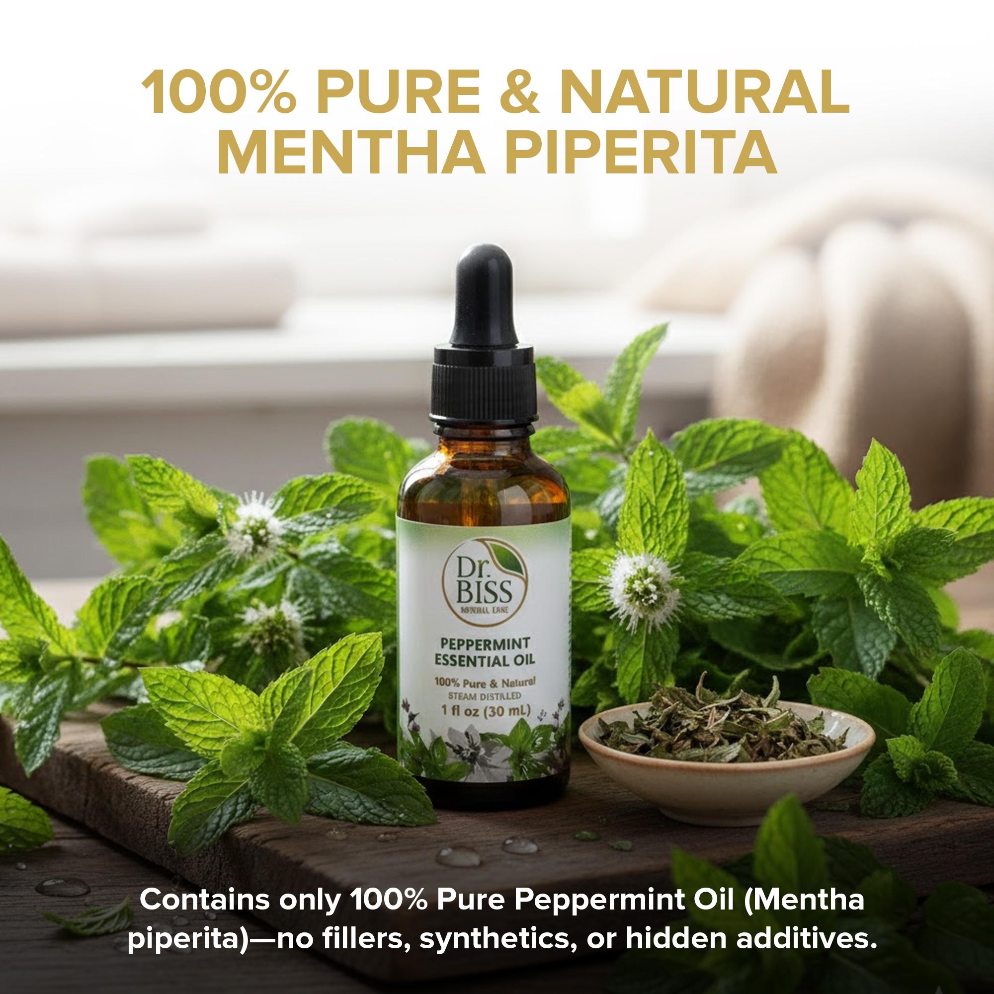Peppermint Essential Oil – Pure Steam Distilled Peppermint Oil | Dr. Biss