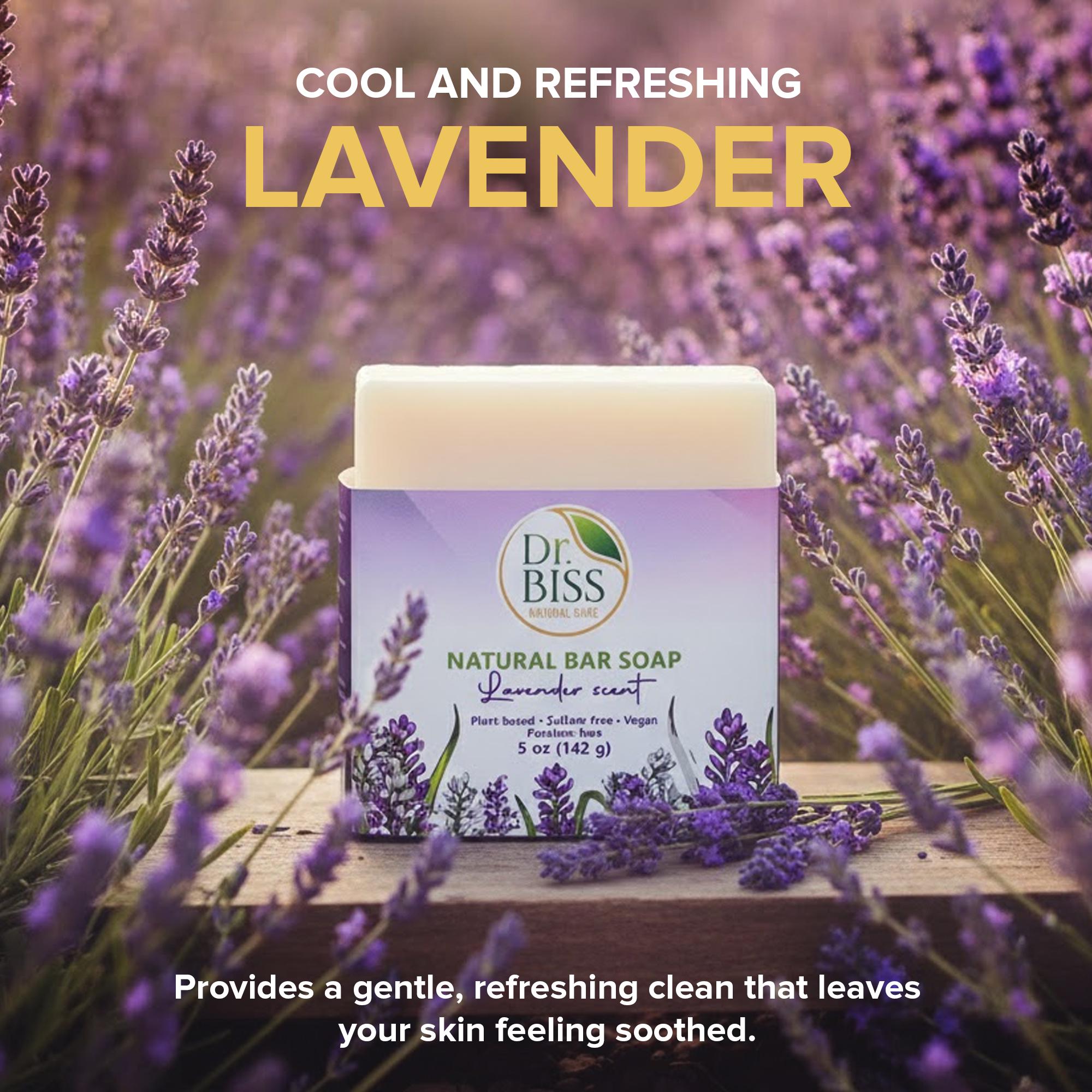 Lavender scent natural bar soap by Dr. Biss
