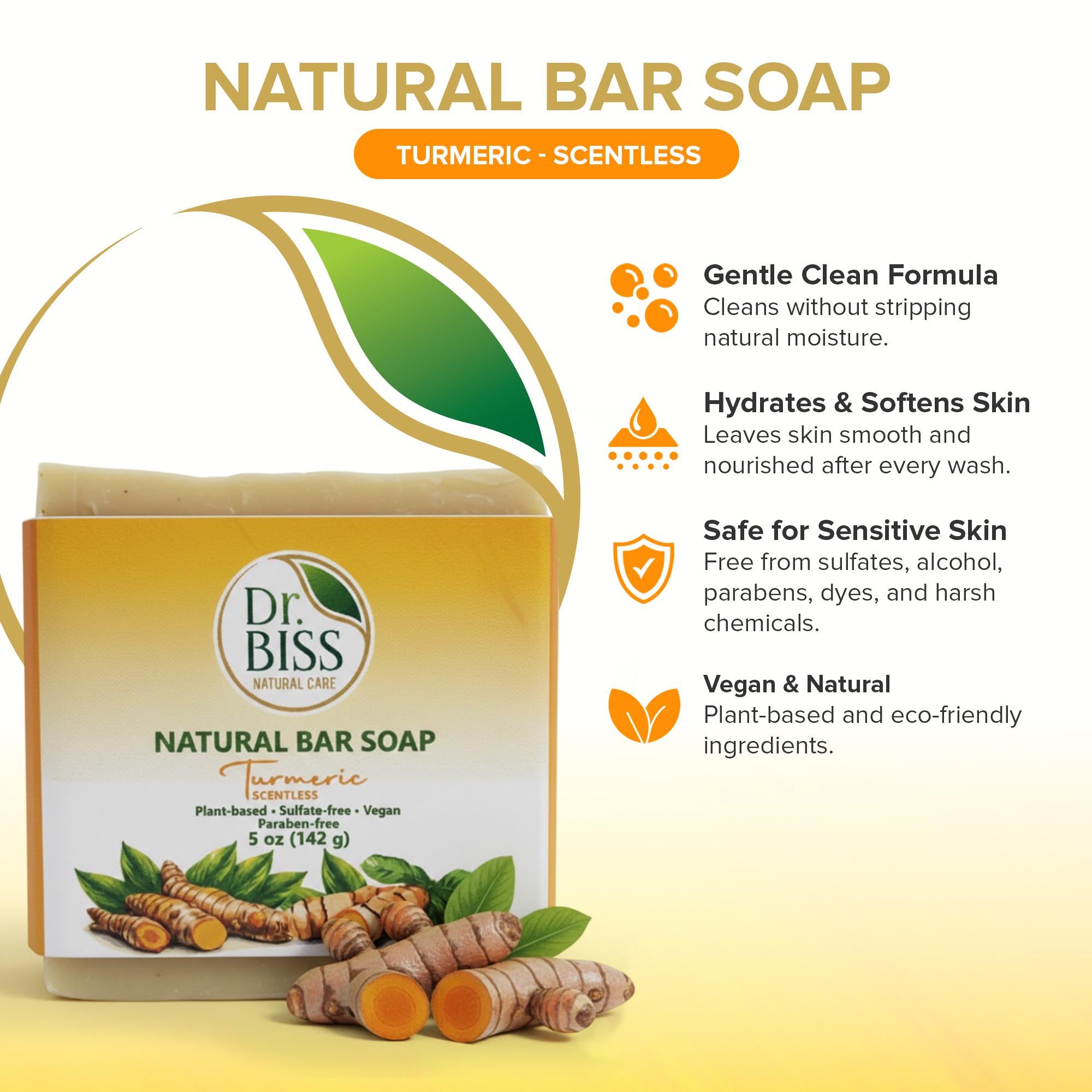 Turmeric Natural Bar Soap - Coconut & Olive Oil