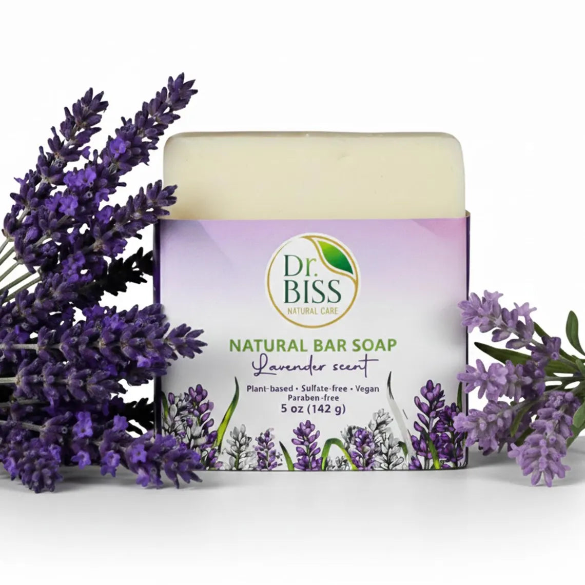Lavender natural bar soap with coconut and avocado oil