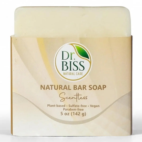 Scentless natural bar soap for body hands and face